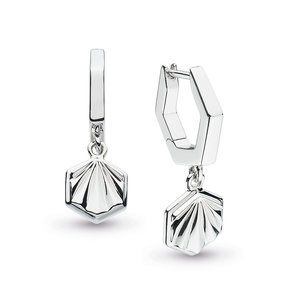 Kit Heath Deco Sterling Silver Hoop Drop Earrings